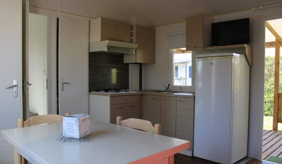 séjour cuisine mobil home 3 chambres